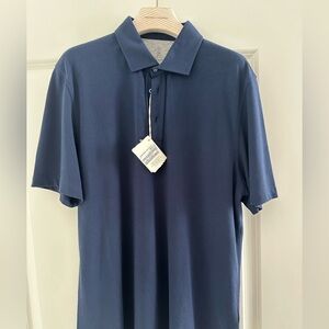 Brunello Cucinelli Navy Cotton piqué polo with shirt-style collar
Shirt